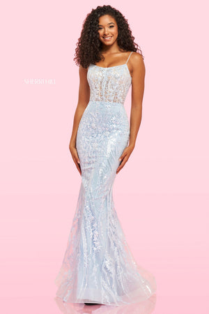 Sherri Hill 54275 dress images in these colors: Light Blue.