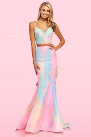 Sherri Hill 54281 dress images in these colors: Tiedye.
