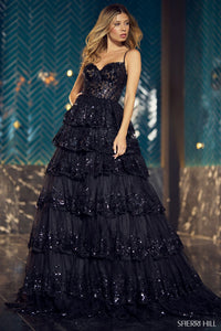 Sherri Hill 55925 formal dress images.  Sherri Hill 55925 is available in these colors: Black, Navy, Red, Periwinkle, Ivory, Blush, Light Blue, Lilac.