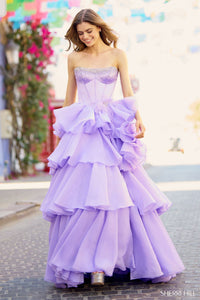 Sherri Hill 55957 formal dress images.  Sherri Hill 55957 is available in these colors: Black, Light Blue, Blush, Periwinkle, Lilac, Ivory, Navy, Red.