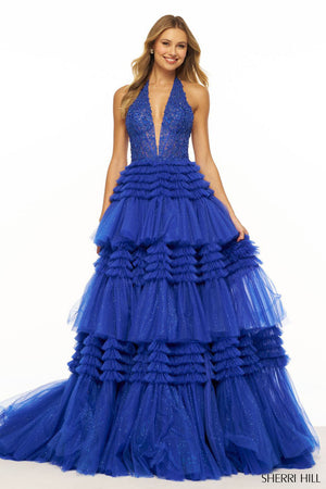 Sherri Hill 56206 prom dress images.  Sherri Hill 56206 is available in these colors: Red, Black, Periwinkle, Magenta, Light Blue, Lilac, Light Champagne, Light Grey, Navy, Ivory, Hot Pink, Aqua.