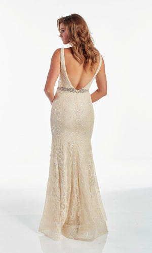 Alyce Paris 60940 dress images in these colors: Creme,  Black,  Diamond White.