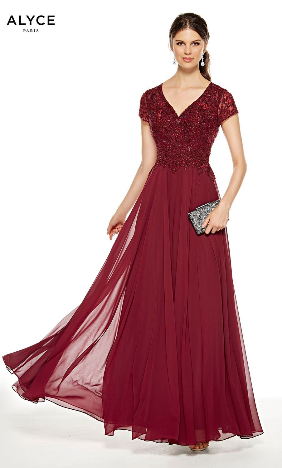 Alyce Paris 27389 dress images in these colors: Burgundy, Cashmere Rose, Navy.