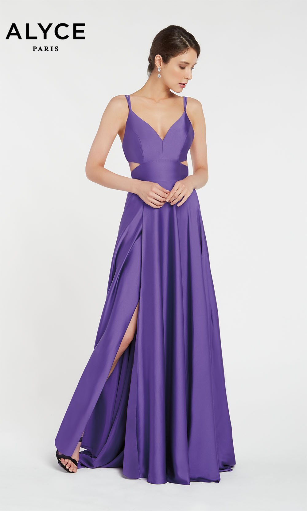 Alyce Paris 60453 dress images in these colors: Blush,  Sage Green,  Royal,  Midnight,  Purple.