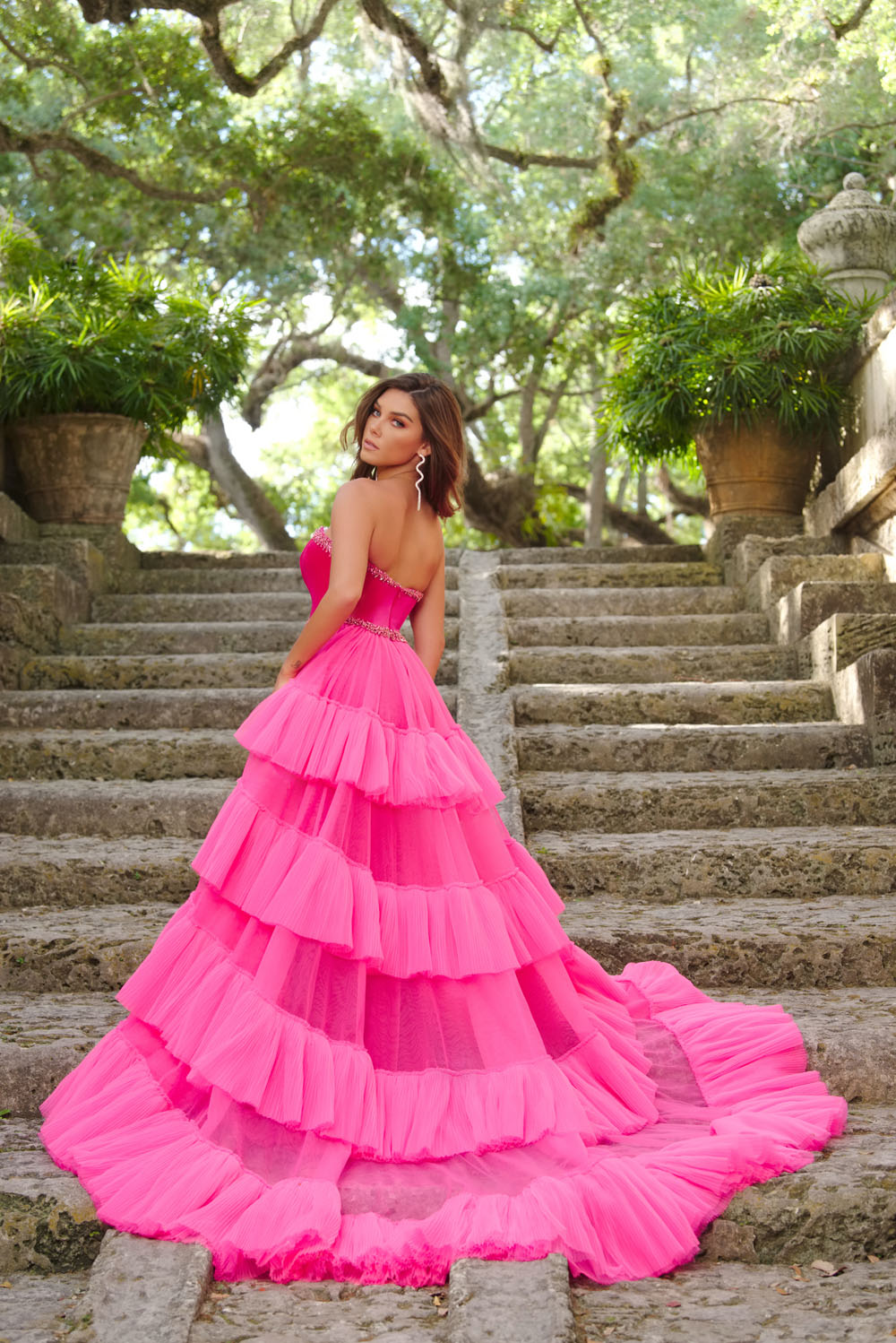 Ava Presley 38334 prom dresses images. Style 38334 by Ava Presley is available in these colors: White Lilac, Fuchsia Pink.