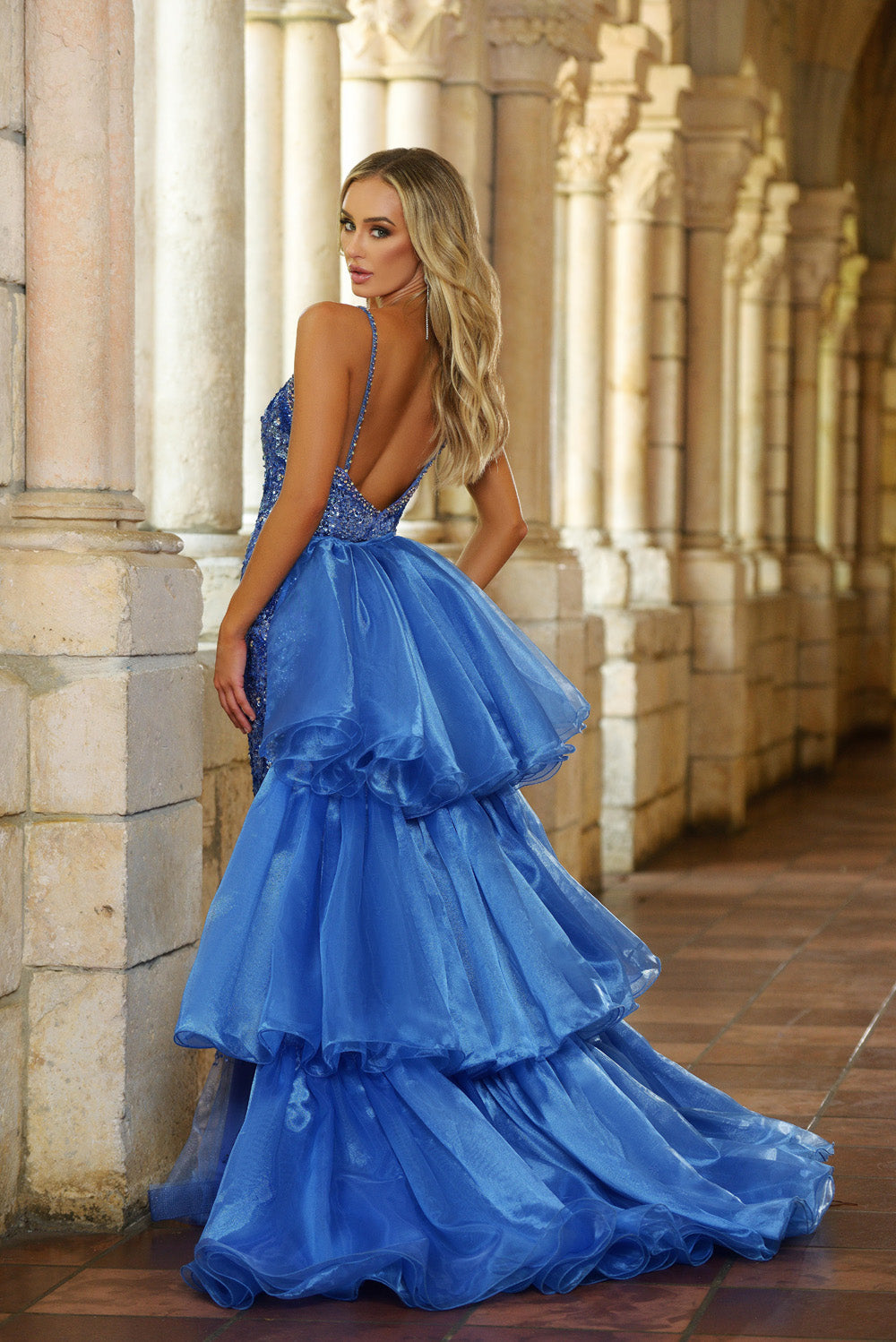 Ava Presley 38813 prom dress images. Style 38813 by Ava Presley is available in these colors: Periwinkle, Hot Pink.