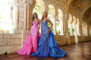 Ava Presley 38813 prom dress images. Style 38813 by Ava Presley is available in these colors: Periwinkle, Hot Pink.