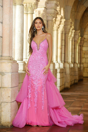 Ava Presley 38813 prom dress images. Style 38813 by Ava Presley is available in these colors: Periwinkle, Hot Pink.