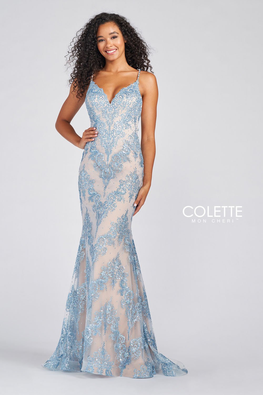 Colette CL12245 Light Blue Nude prom dresses.  Light Blue Nude prom dresses image by Colette.
