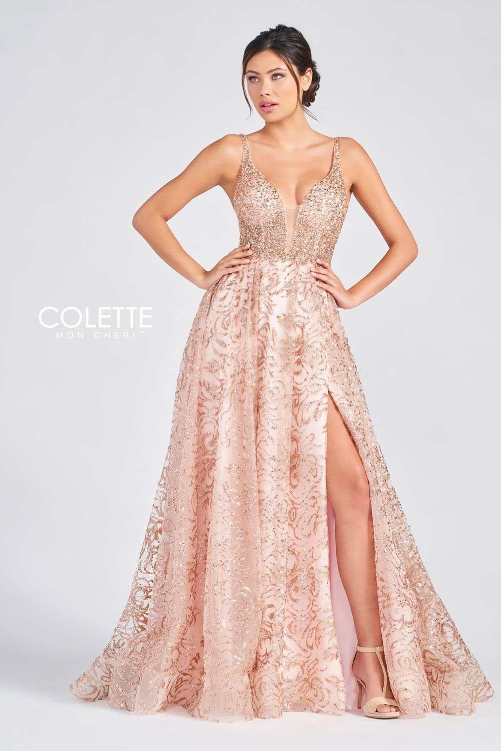 Colette CL12257 Blush Rose Gold prom dresses.  Blush Rose Gold prom dresses image by Colette.