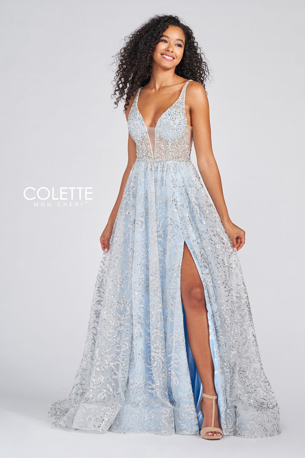 Colette CL12257 Ice Blue Silver prom dresses.  Ice Blue Silver prom dresses image by Colette.