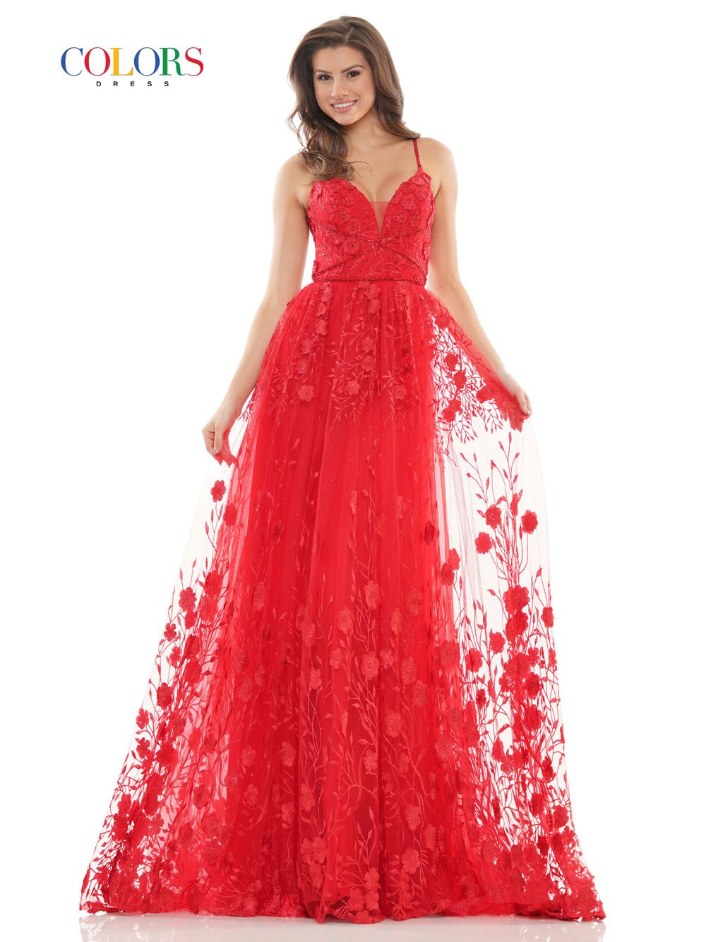 Colors Dress 2726 prom dress images.  Colors Dress 2726 is available in these colors: Blue, Coral, Red.