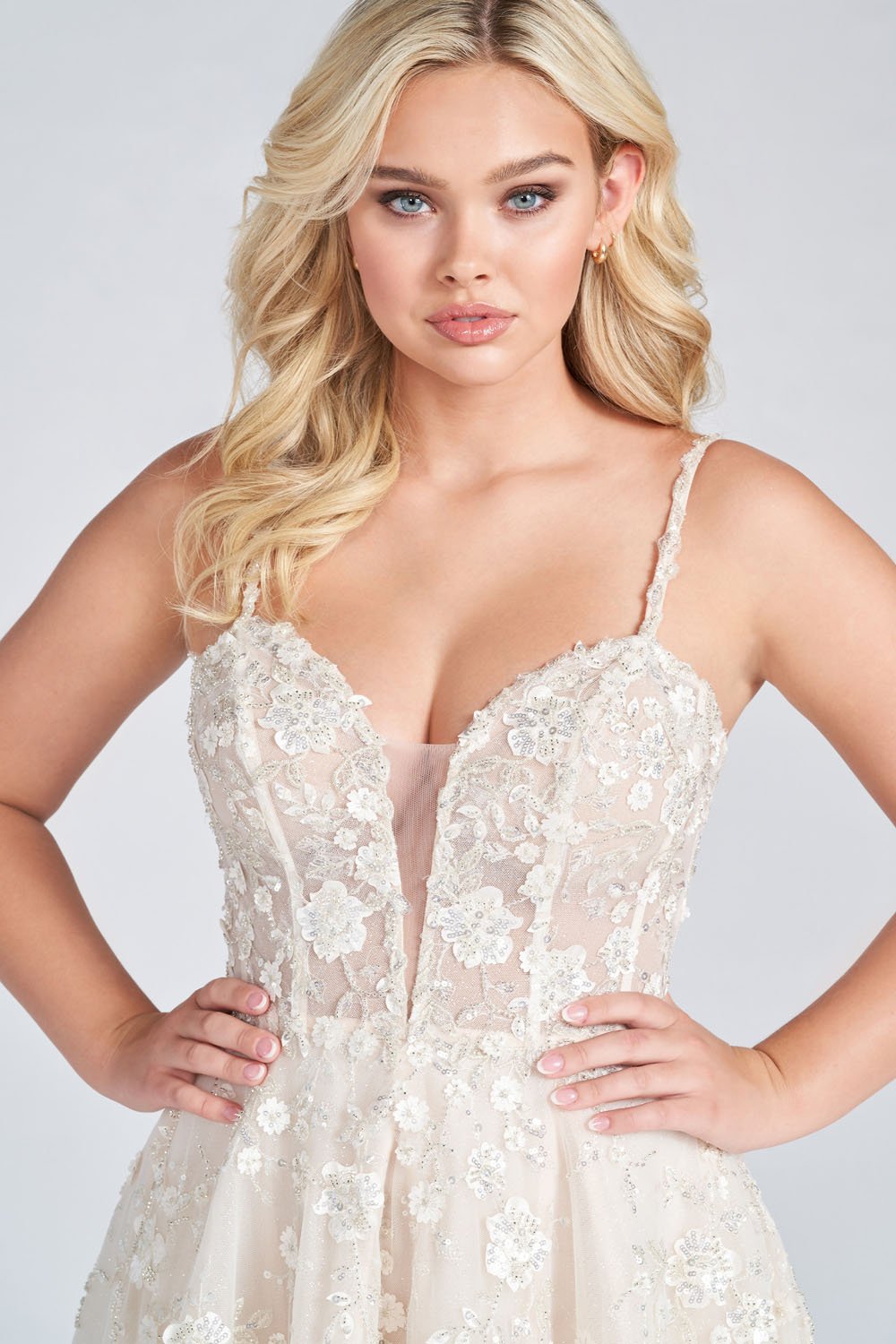 Ellie Wilde EW122005 Prom Dress - Ivory-Blush | NewYorkDress Ellie Wilde EW122005 Prom Dress - Ivory-Blush | NewYorkDress
