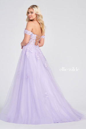Ellie Wilde Lilac EW122009 Prom Dress Image.  Lilac formal dress.