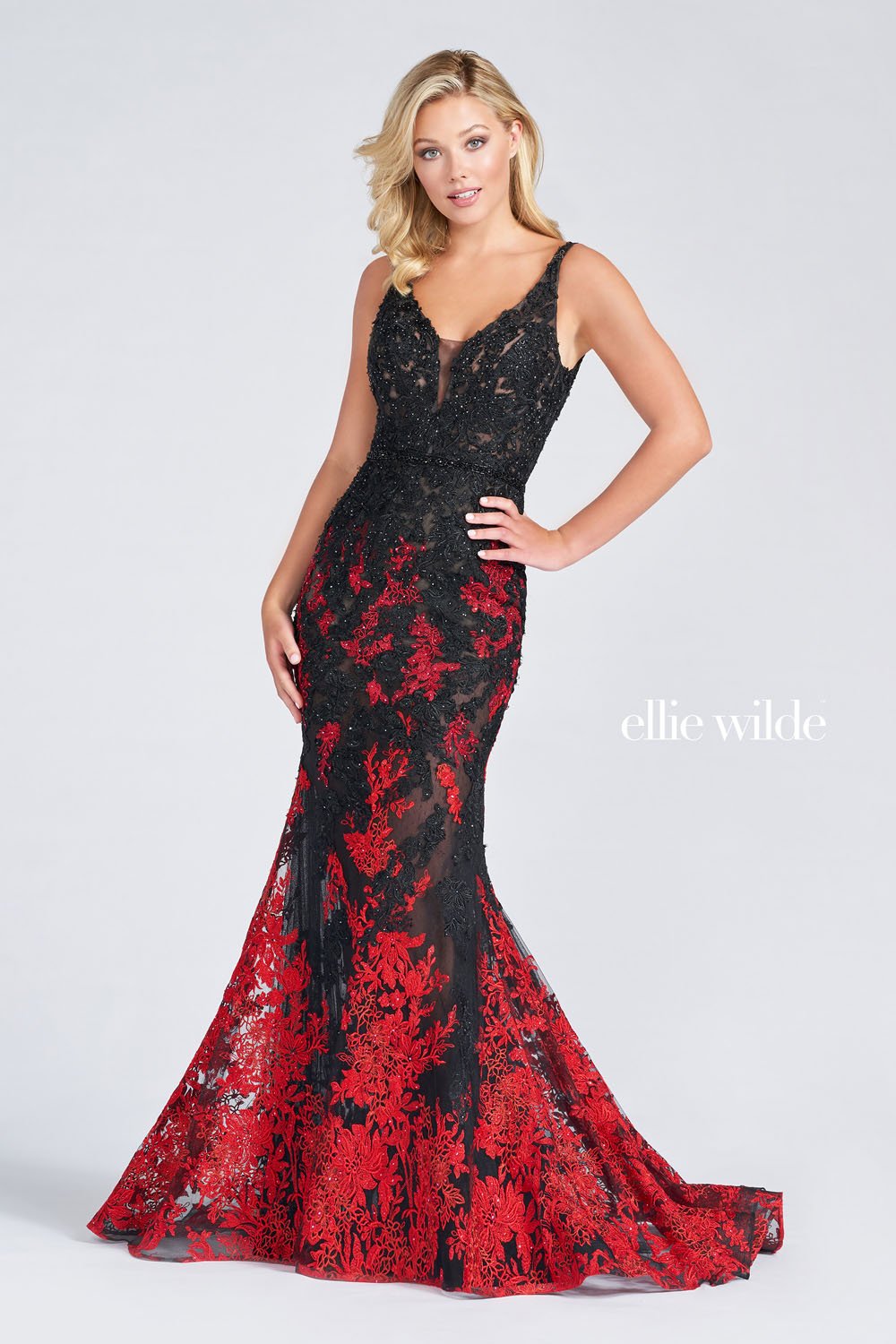 Beautiful Black And Red One Shoulder Long Ombre Chiffon Prom Dress –  Bohogown