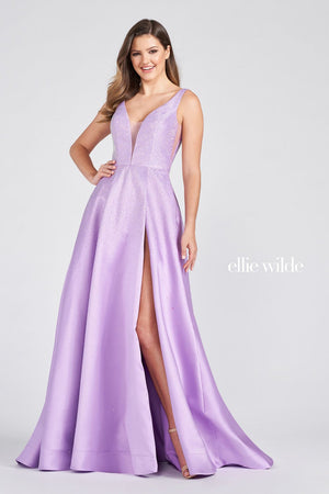 Ellie Wilde Orchid EW122021 Prom Dress Image.  Orchid formal dress.