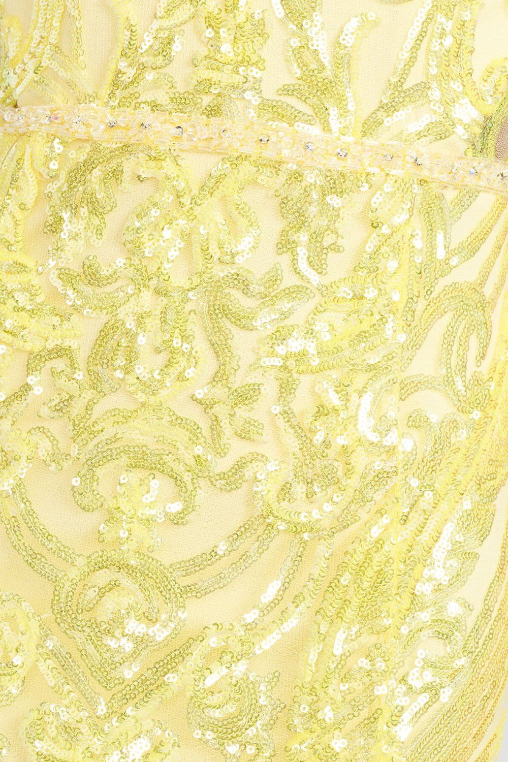 Ellie Wilde Yellow EW122022 Prom Dress Image.  Yellow formal dress.