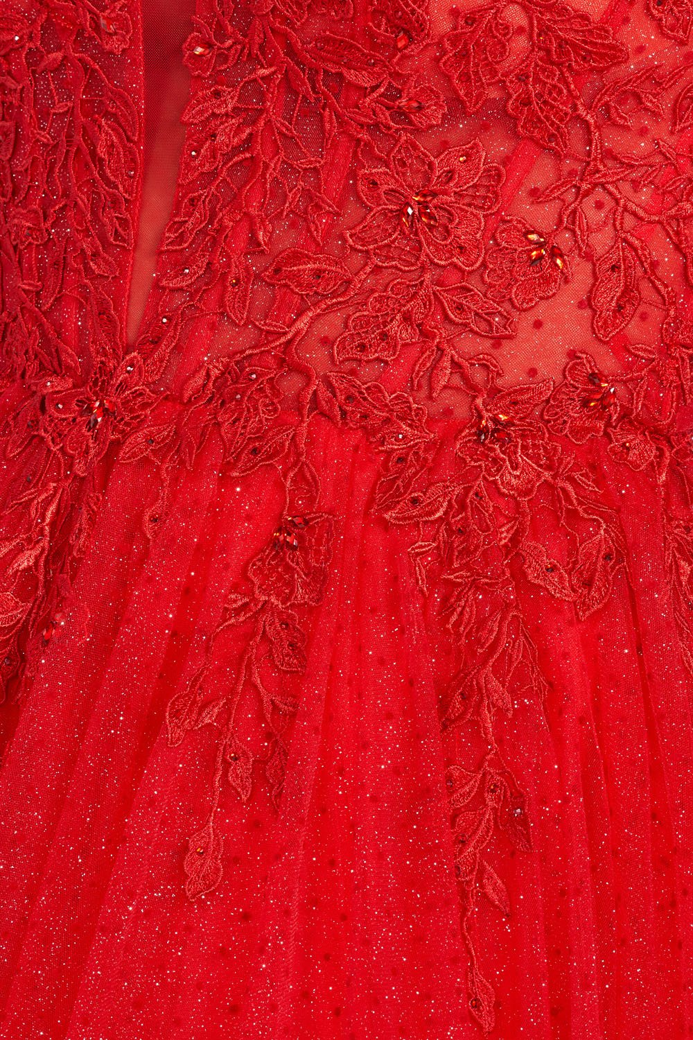 Ellie Wilde Red EW122049 Prom Dress Image.  Red formal dress.