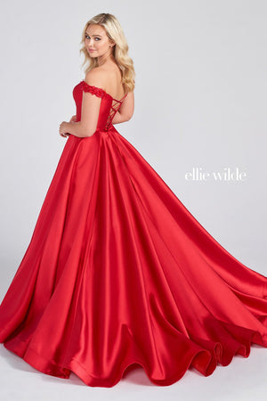 Ellie Wilde Ruby EW122050 Prom Dress Image.  Ruby formal dress.
