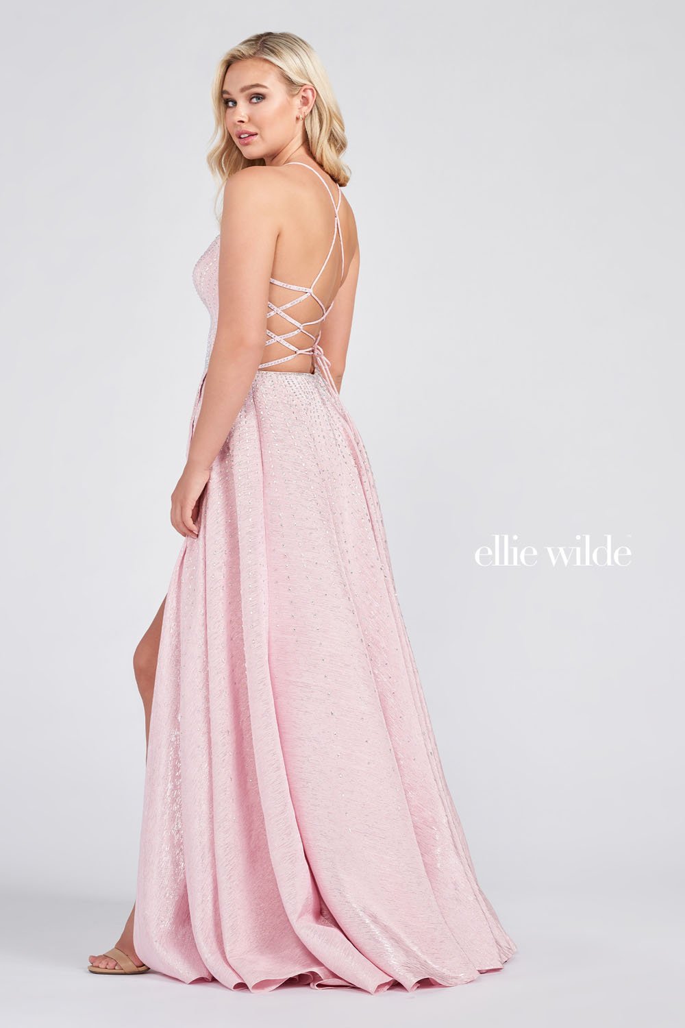ellie wilde pink prom dress Prom Dress w/ Floral Lace & Sweetheart