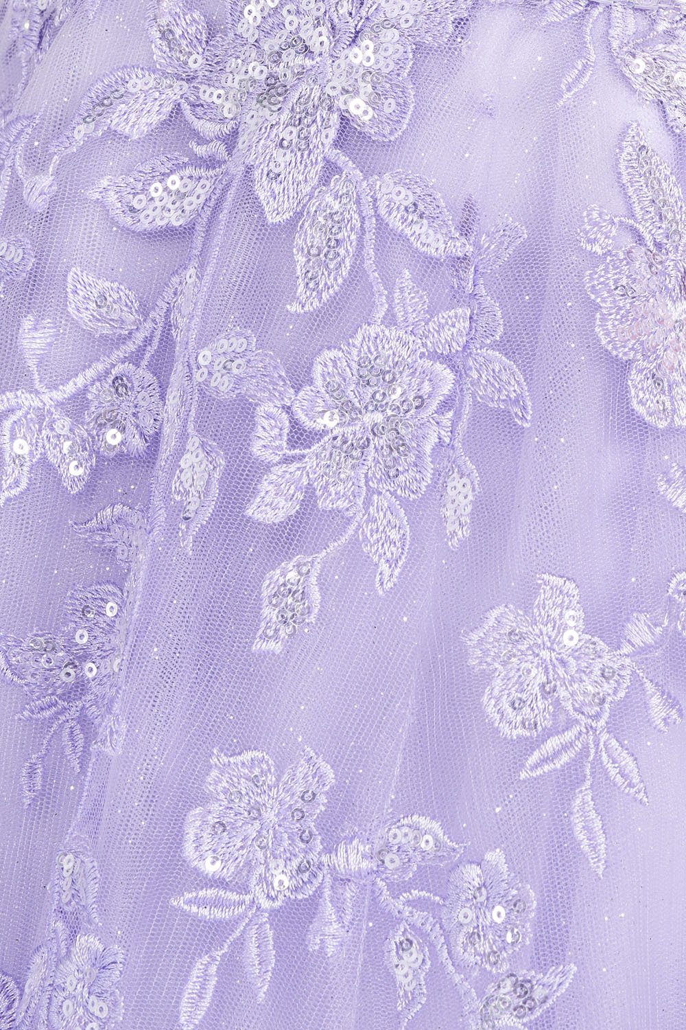 Ellie Wilde Lavender EW122084 Prom Dress Image.  Lavender formal dress.