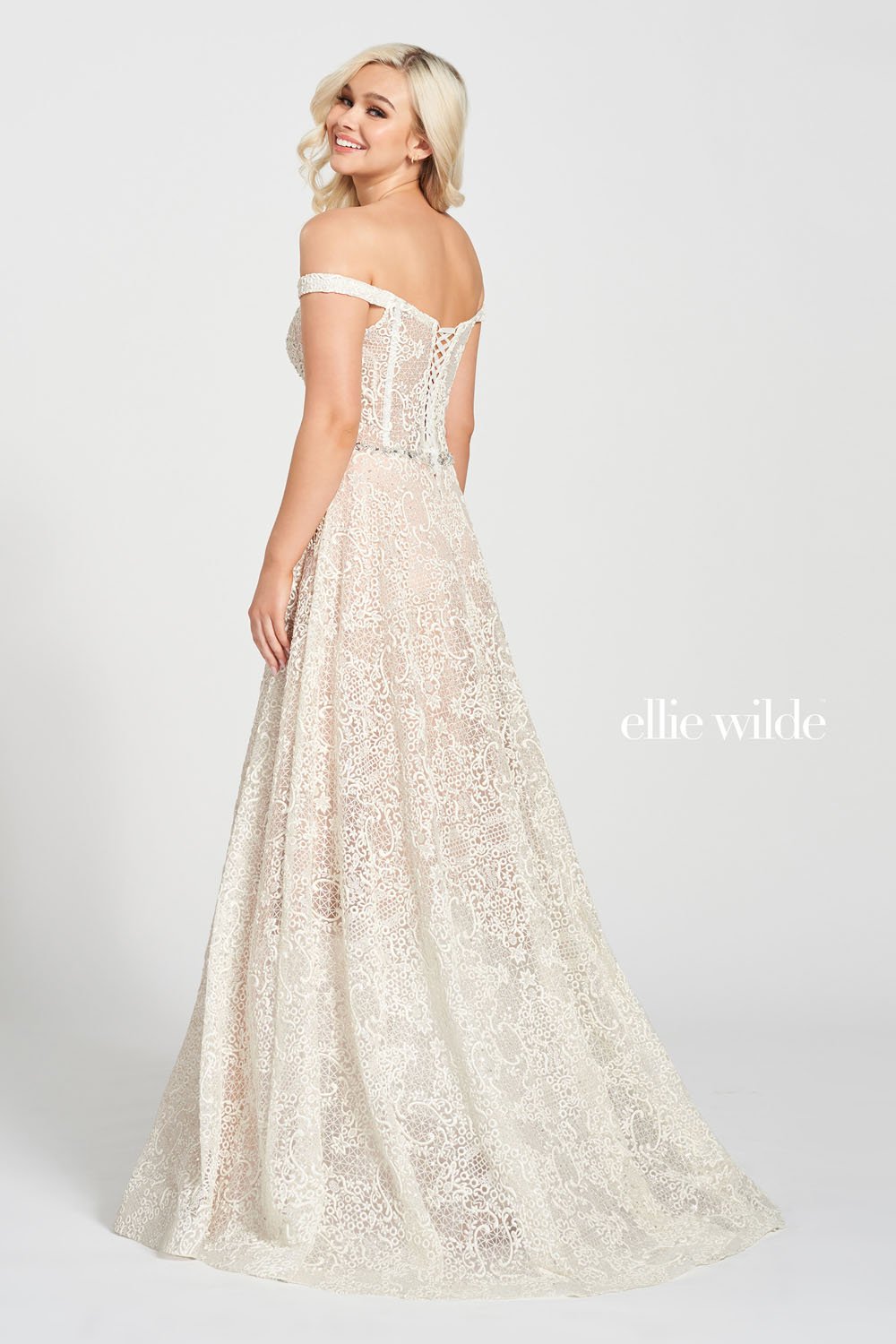 Ellie Wilde EW122115 Prom Dress - Ivory/Rose Gold | NewYorkDress Ellie Wilde EW122115 Prom Dress - Ivory/Rose Gold | NewYorkDress