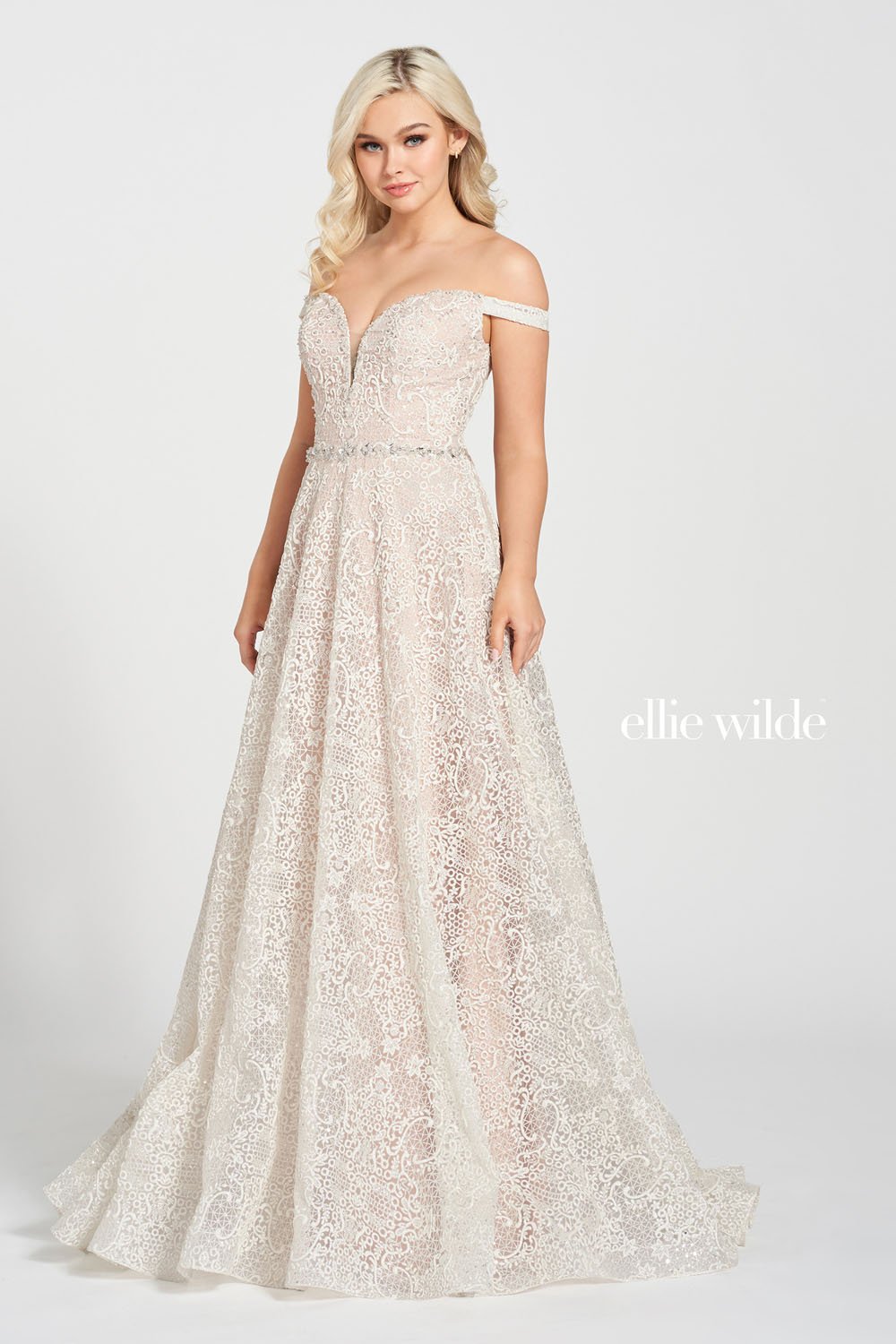 Ellie Wilde EW122115 Prom Dress - Ivory/Rose Gold | NewYorkDress Ellie Wilde EW122115 Prom Dress - Ivory/Rose Gold | NewYorkDress