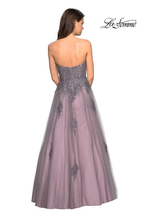 Gigi by La Femme 27767 dress images in these colors: Grey Pink.