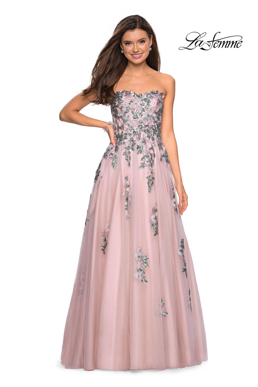 Gigi by La Femme 27816 dress images in these colors: Blush.