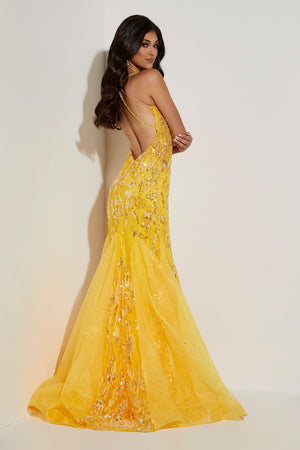 Jasz Couture 7406 prom dress images.  Jasz Couture 7406 is available in these colors: Yellow, Sky Blue.