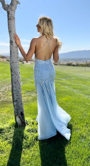 Jasz Couture 7406 prom dress images.  Jasz Couture 7406 is available in these colors: Yellow, Sky Blue.