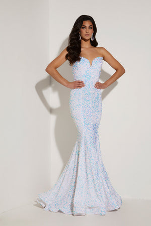 Jasz Couture 7410 prom dress images.  Jasz Couture 7410 is available in these colors: Navy, Purple, White, Teal.