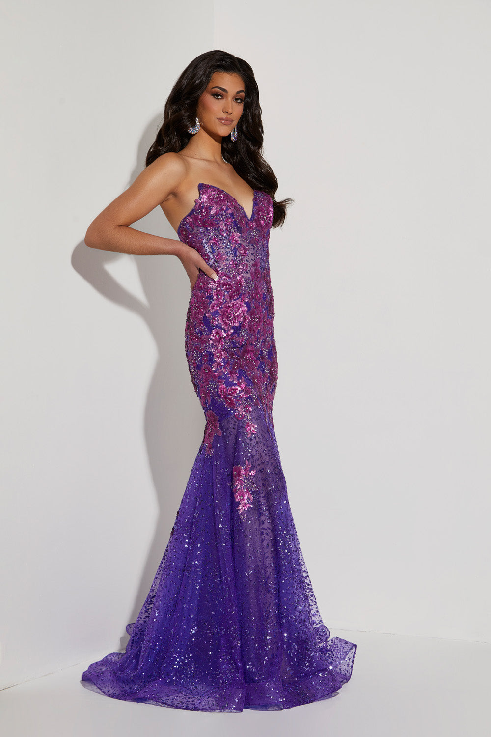 Jasz Couture 7420 prom dress images.  Jasz Couture 7420 is available in these colors: Purple, Sky Blue, Jade.