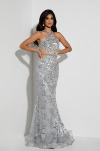 Jasz Couture 7425 prom dress images.  Jasz Couture 7425 is available in these colors: Silver, Nude.
