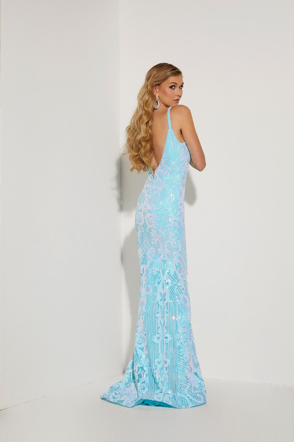 Jasz Couture 7432 prom dress images.  Jasz Couture 7432 is available in these colors:  Aqua, Black Gunmetal,    Hot Pink, Orange, Yellow.