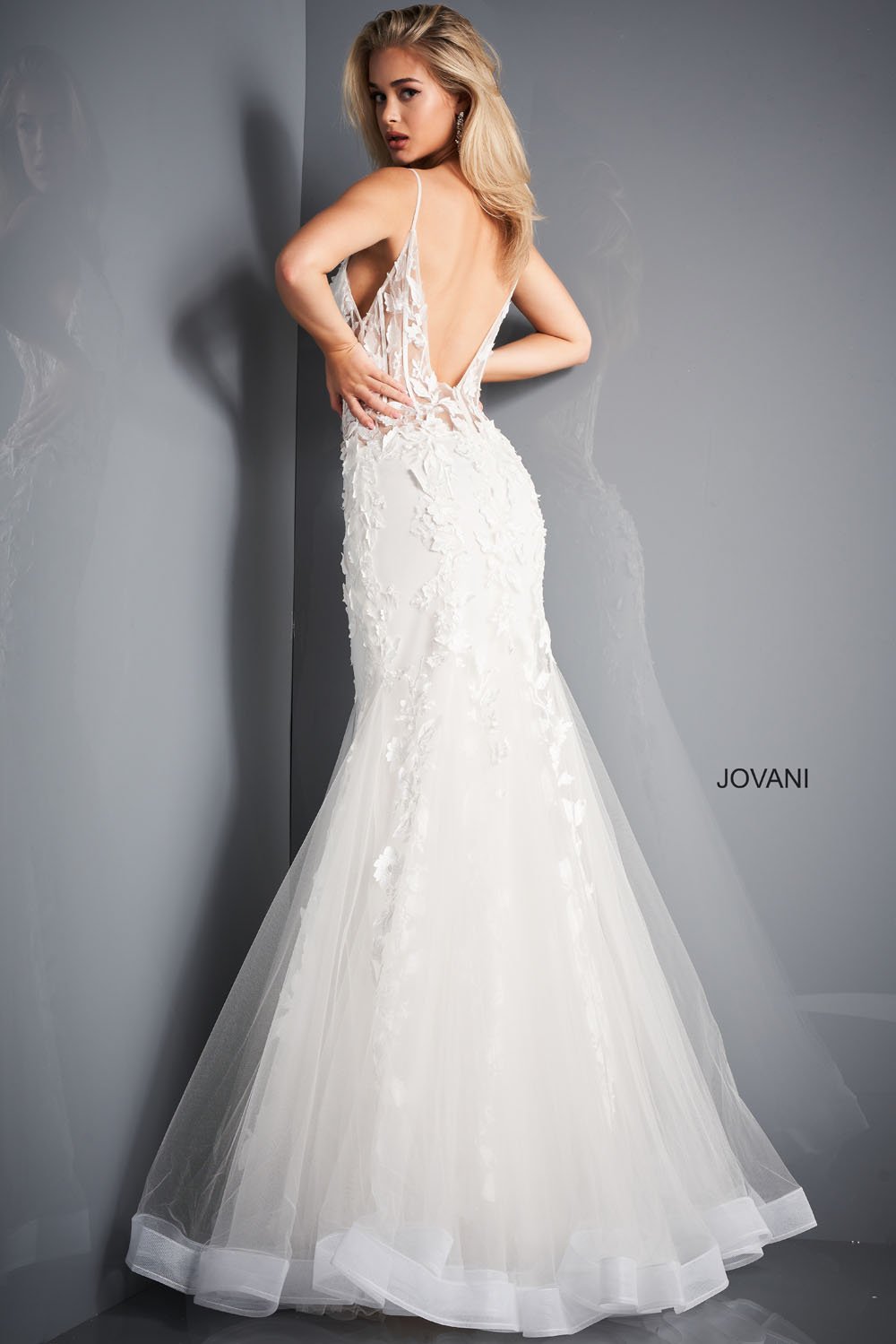 Jovani 02841 dress images in these colors: Black, Dark Blush, Ivory.