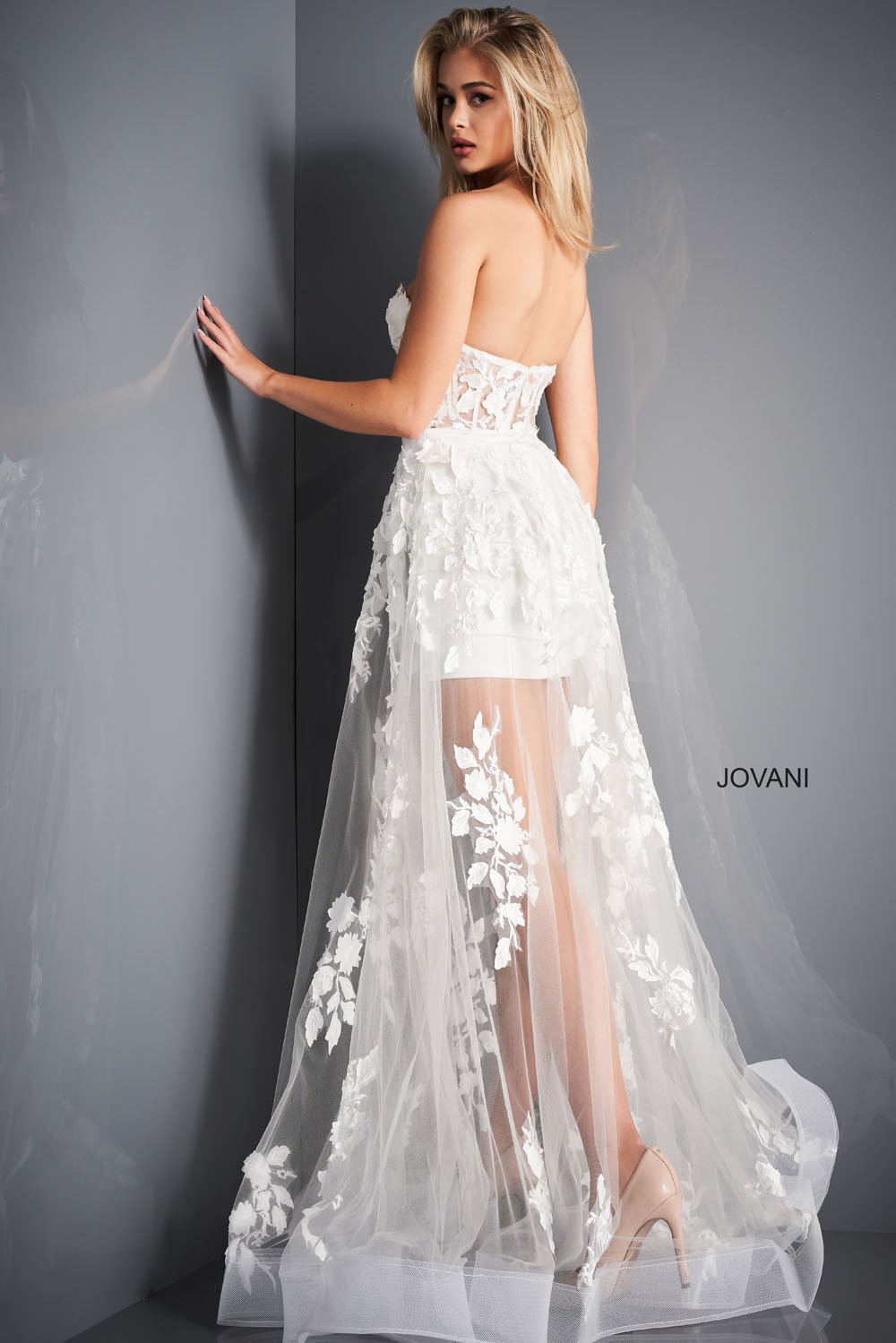 Jovani 02845 dress images in these colors: Black, Dark Blush, Ivory.