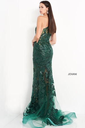Jovani 02895 dress images in these colors: Black, Forest, Light Blue, Red, Royal, Rose Gold, White, Yellow.