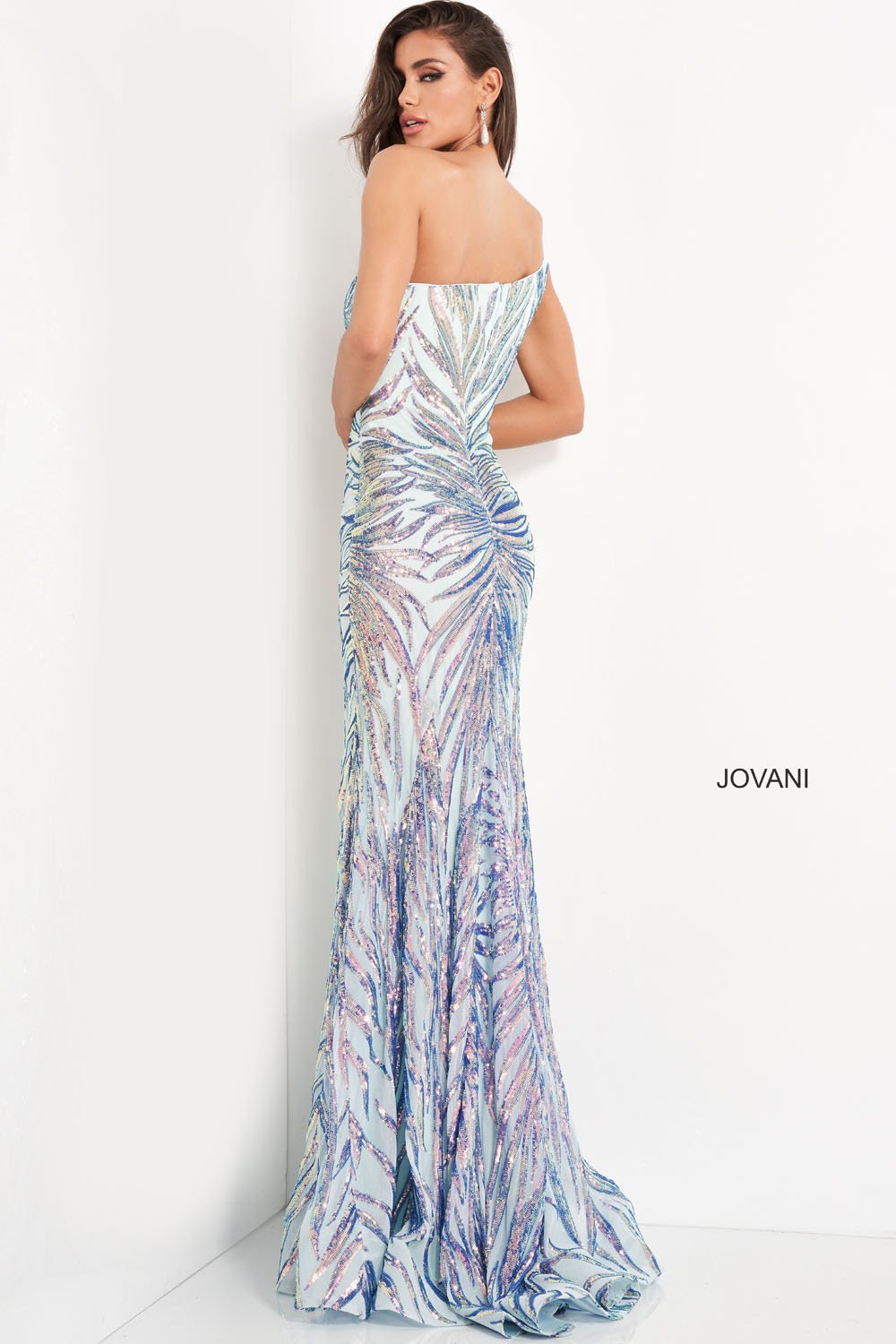 Jovani 05664 dress images in these colors: Mint Multi.