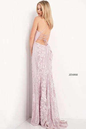 Jovani 06109 dress images in these colors: Cream, Ice Pink, Light Blue, Rose Gold.
