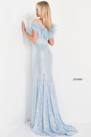 Jovani 06166 dress images in these colors: Blue, Ice Pink, Ivory, Red.