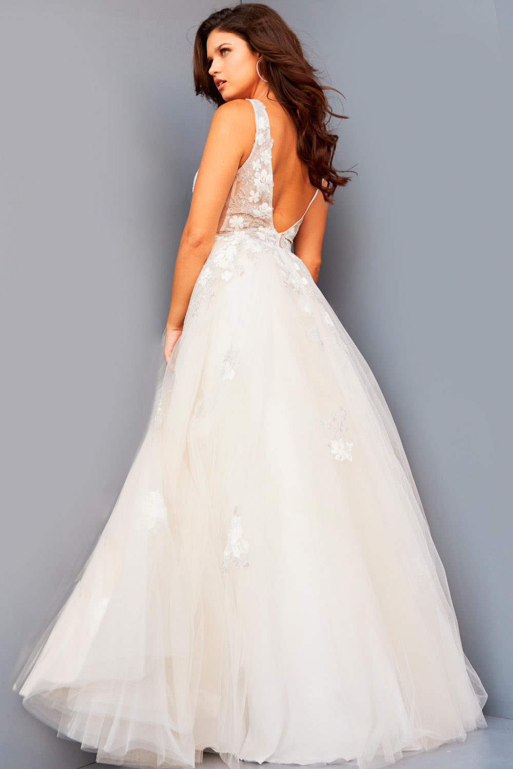 cream prom dresses Elegant Ivory Long Prom Dress with Lace Appliques
