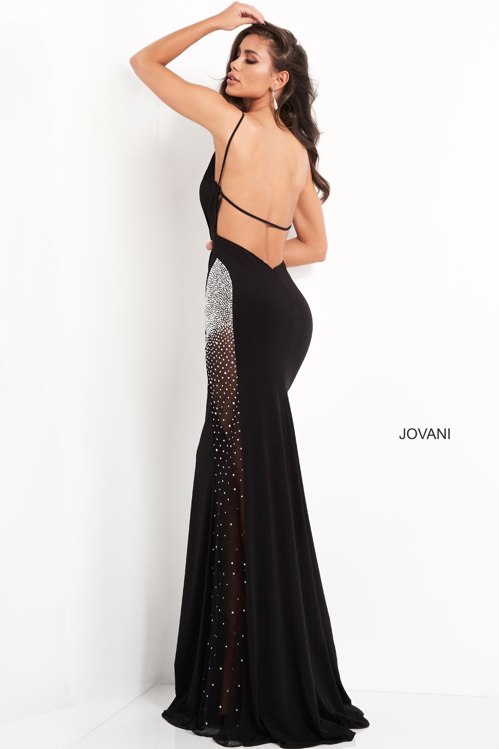 Jovani 06566 dress images in these colors: Black Red, Light Blue.