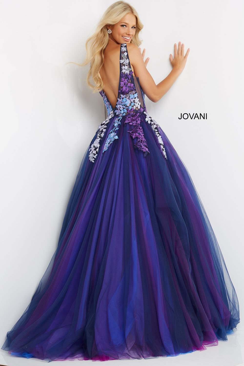 Jovani 06807 prom dress images.  Jovani style 06807 is available in these colors: Navy Multi.