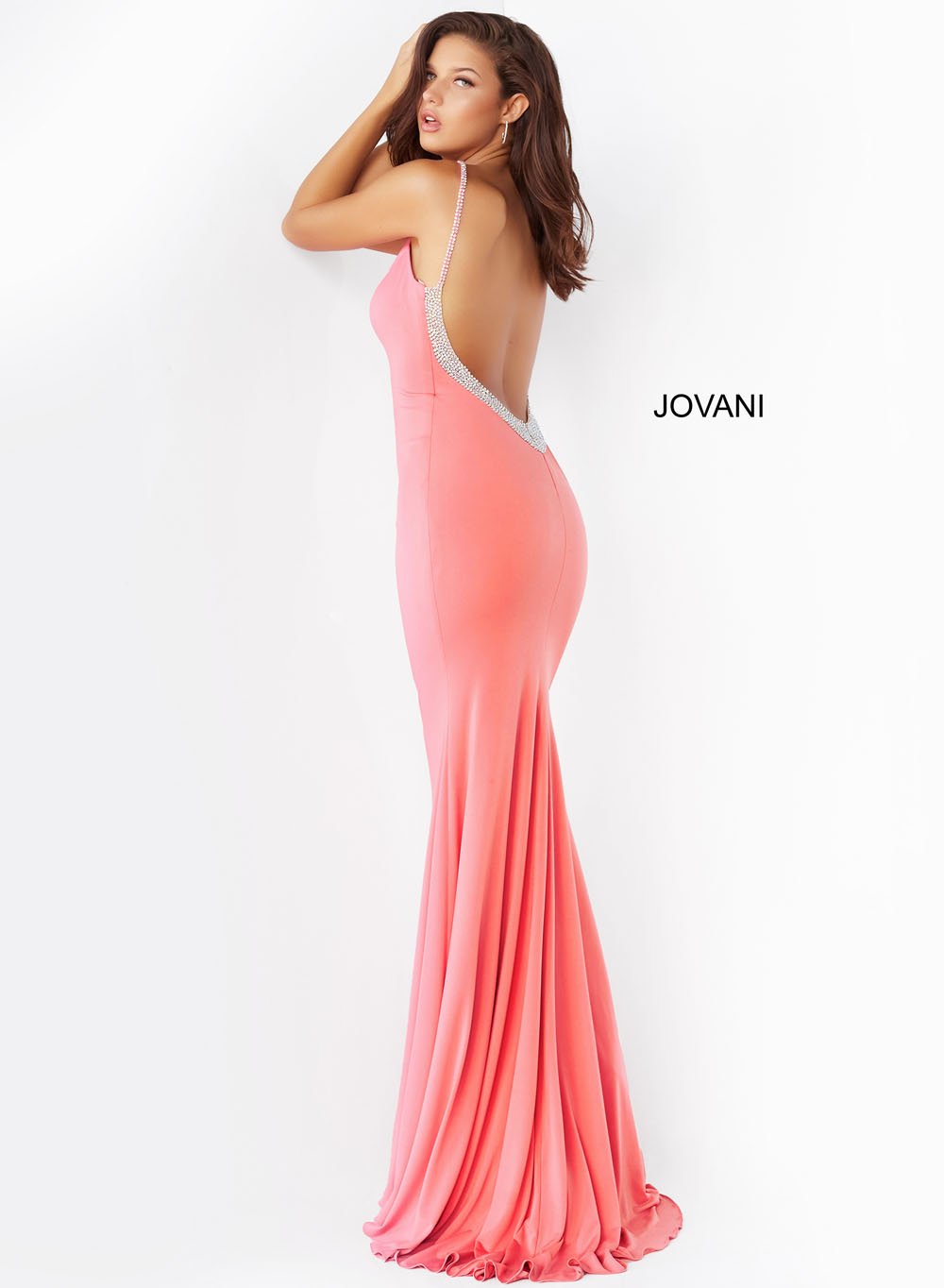 Jovani 07297 prom dress images.  Jovani style 07297 is available in these colors: Light Blue, Hot Pink, Navy, White, Black.