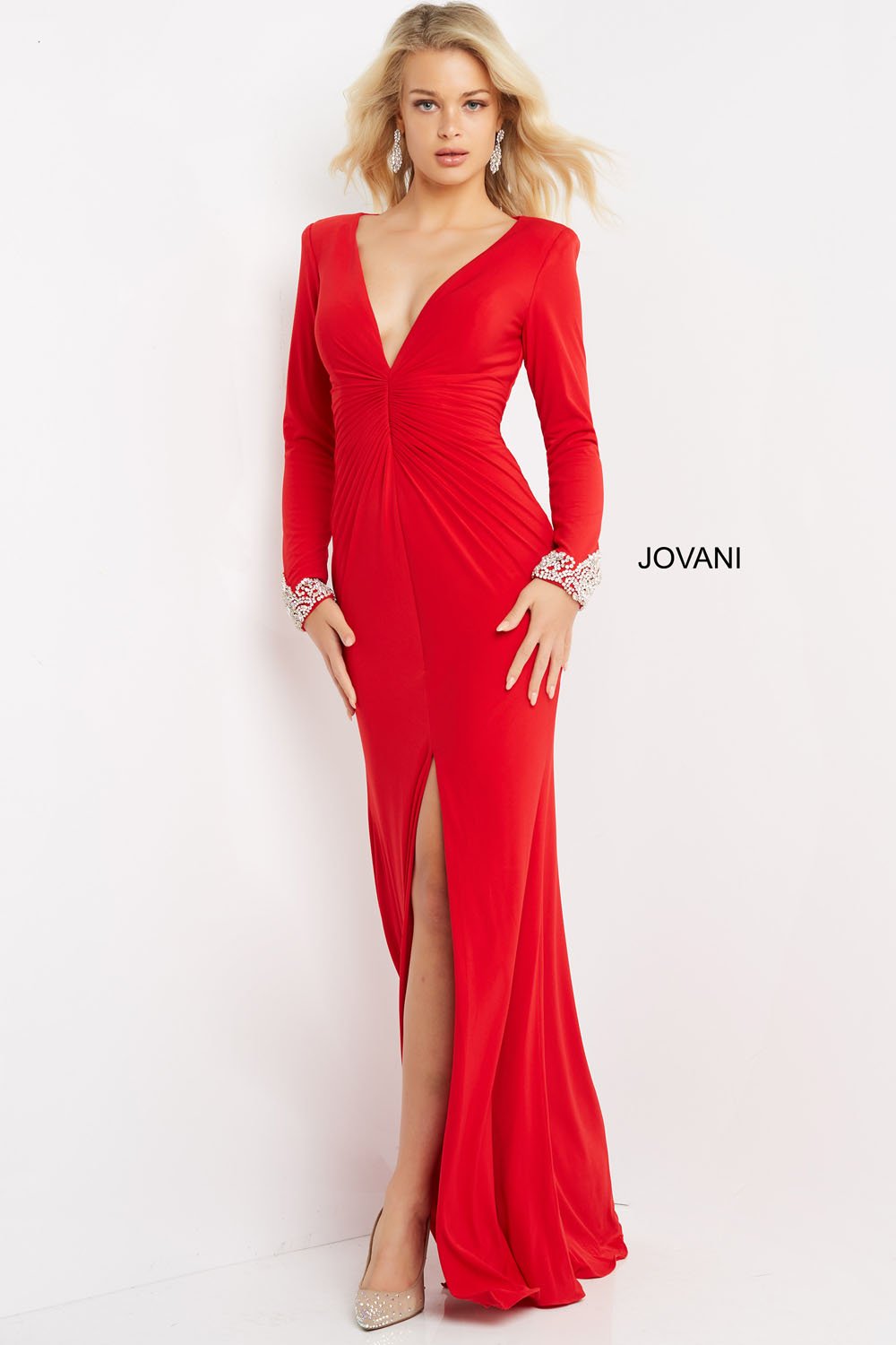 Jovani 07320 prom dress images.  Jovani 07320 is available in these colors: Black, Red, White.