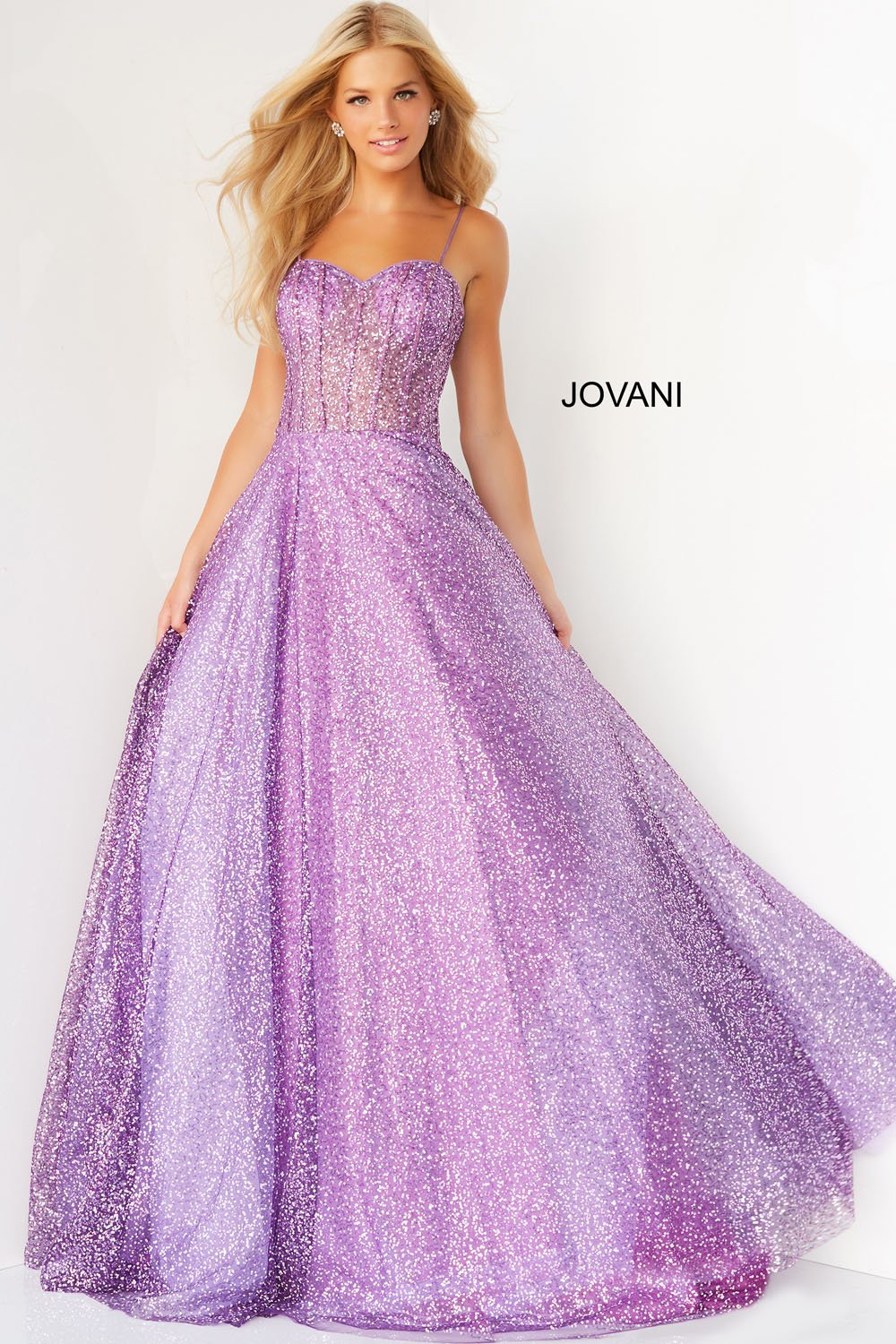 Jovani 07423 prom dress images.  Jovani 07423 is available in these colors: Purple.