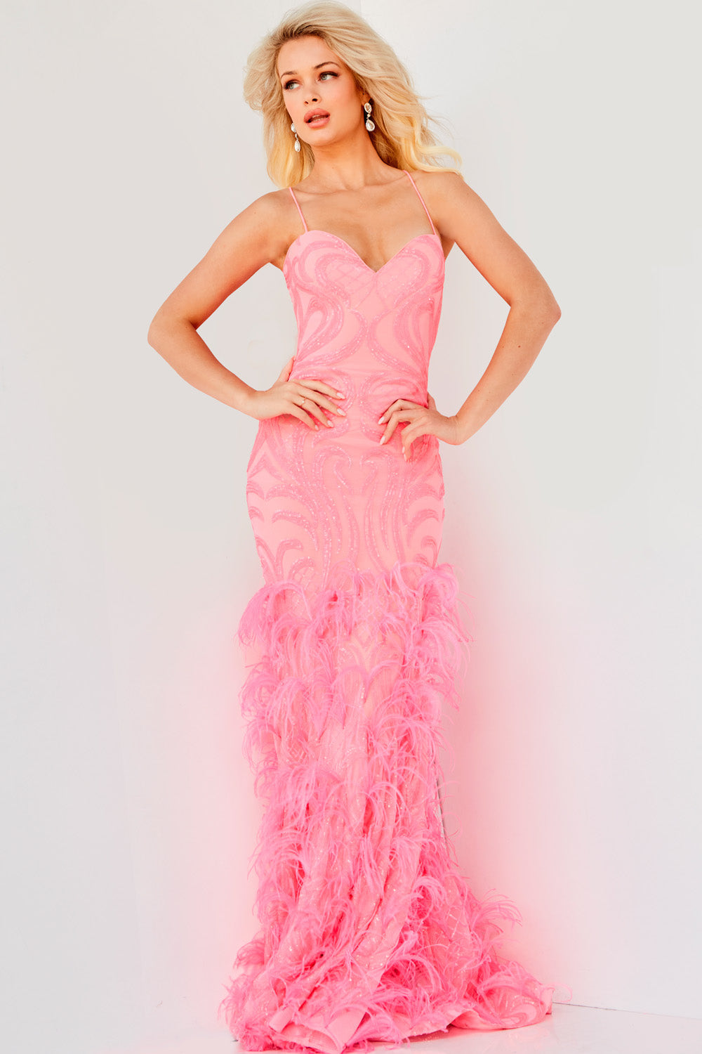 Jovani 07425 prom dress images.  Jovani 07425 is available in these colors: Hot Pink, Light Blue, Navy, Red.