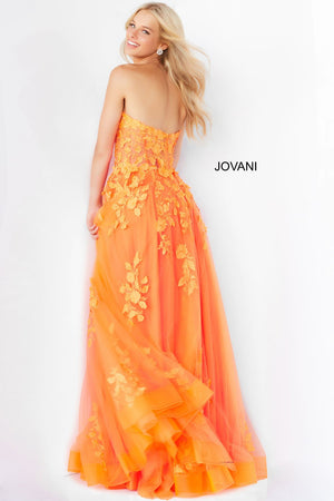 Jovani 07901 Orange prom dresses images.