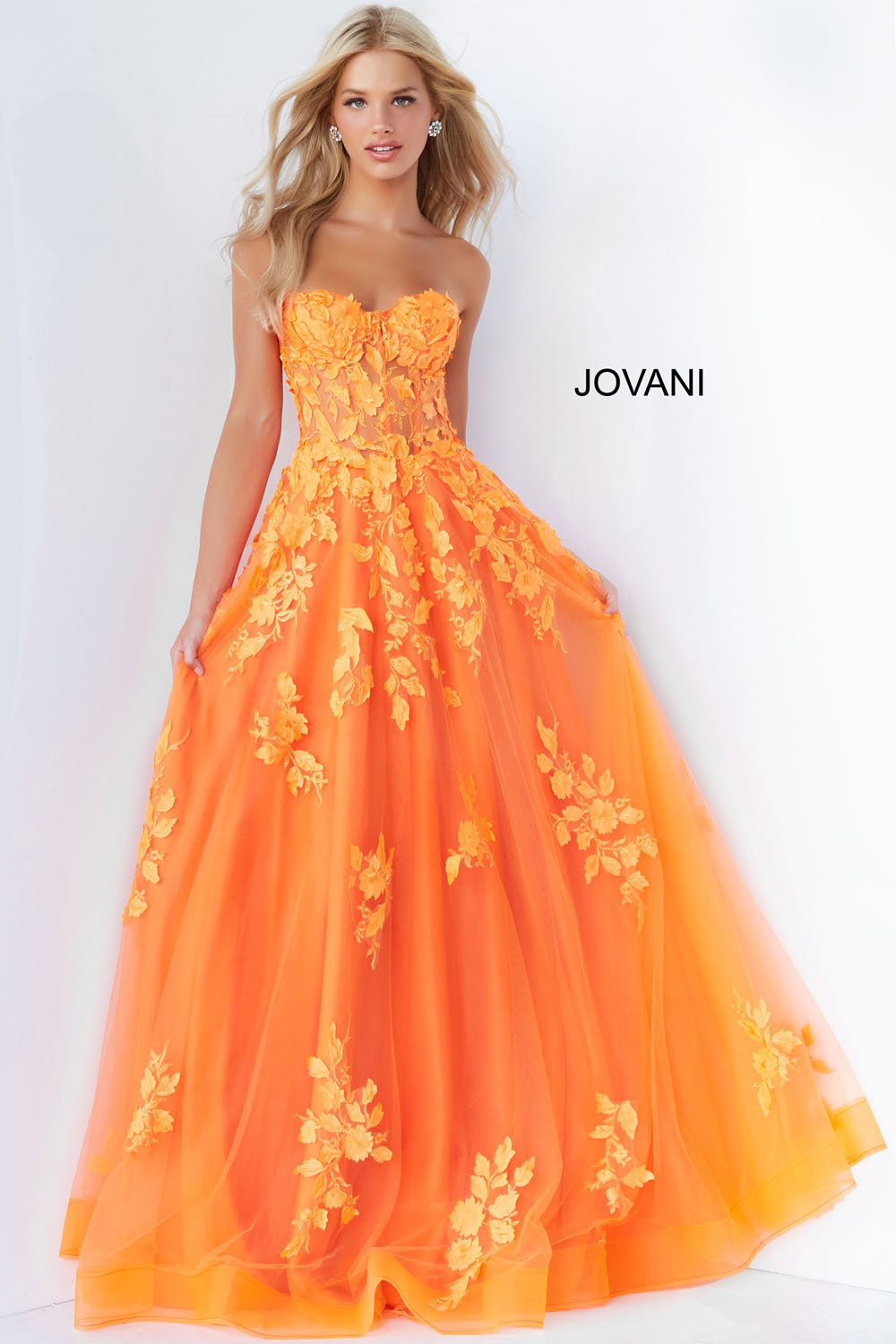 Jovani 07901 Orange prom dresses images.